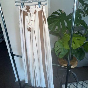 Tan and White Flare Pant